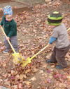Raking leaves